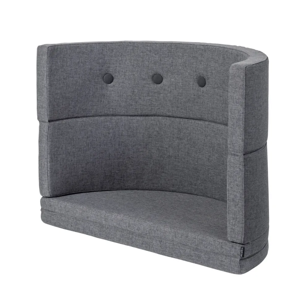 Børnesofa cirkel - mørkegrå/sortgrå knap