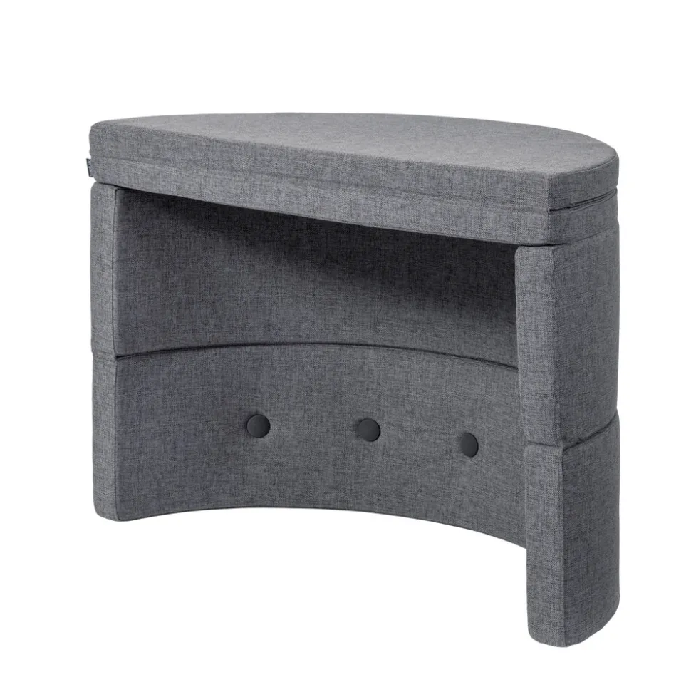 Børnesofa cirkel - mørkegrå/sortgrå knap