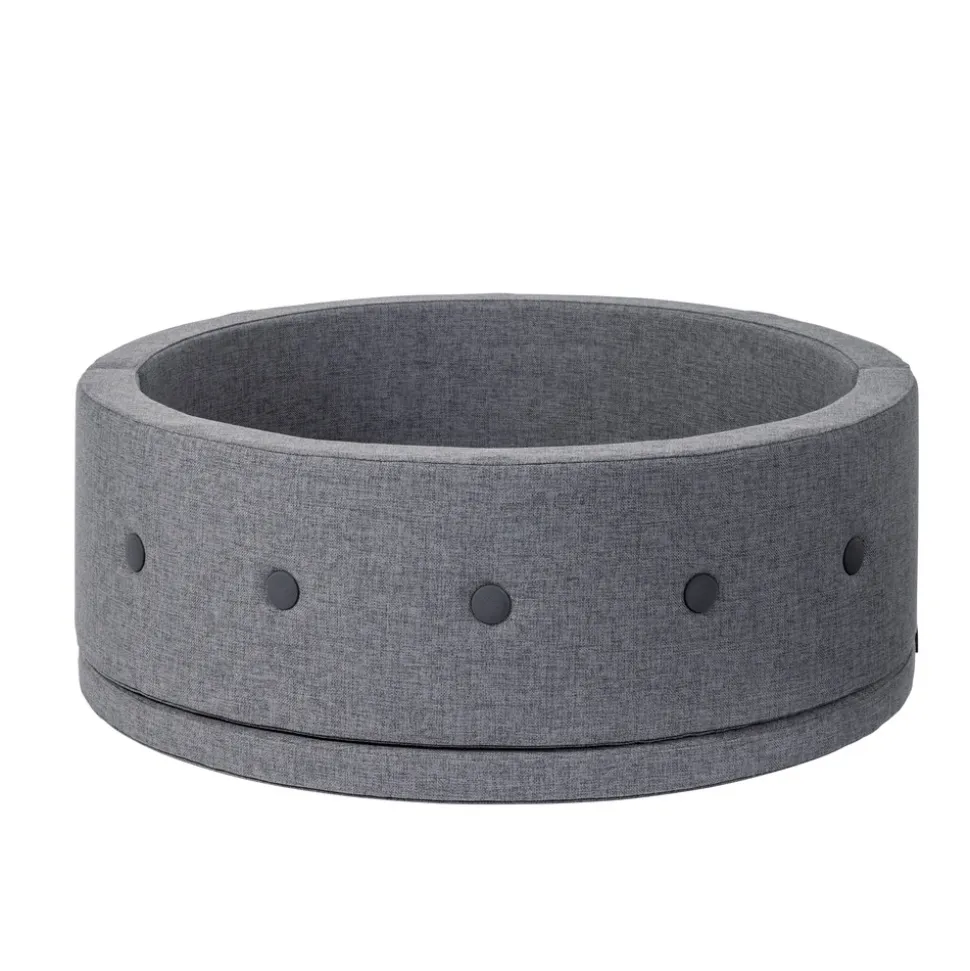 Børnesofa cirkel - mørkegrå/sortgrå knap