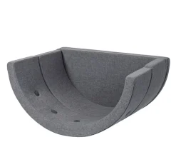 Børnesofa cirkel - mørkegrå/sortgrå knap