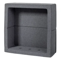 Børnesofa, firkantet - mørkegrå/sortgrå knap