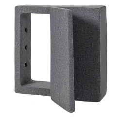 Børnesofa, firkantet - mørkegrå/sortgrå knap