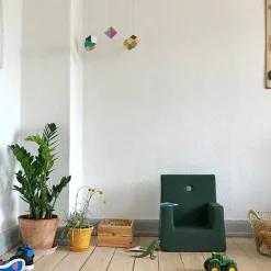 Børnestol - grøn/lysegrøn knap