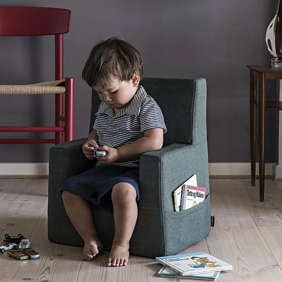 Børnestol XL - grøn/lysegrøn knap