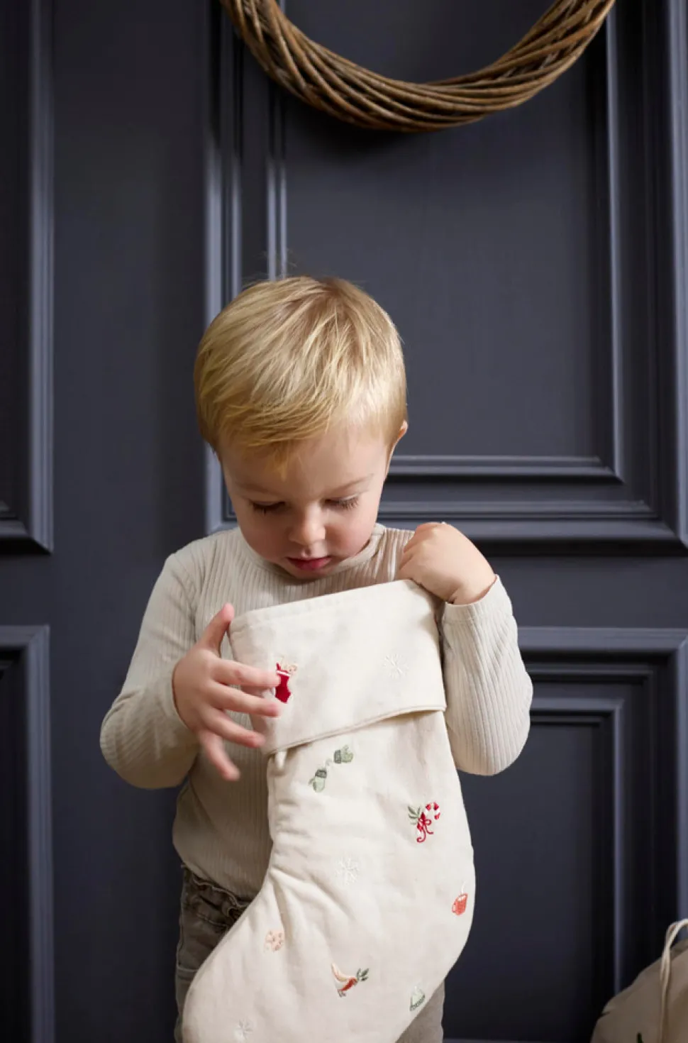 Broderet sok - Wonderful Winter