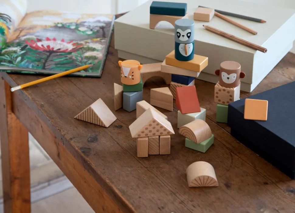 Byggeklodser i træ, Totem, Wildlife animals