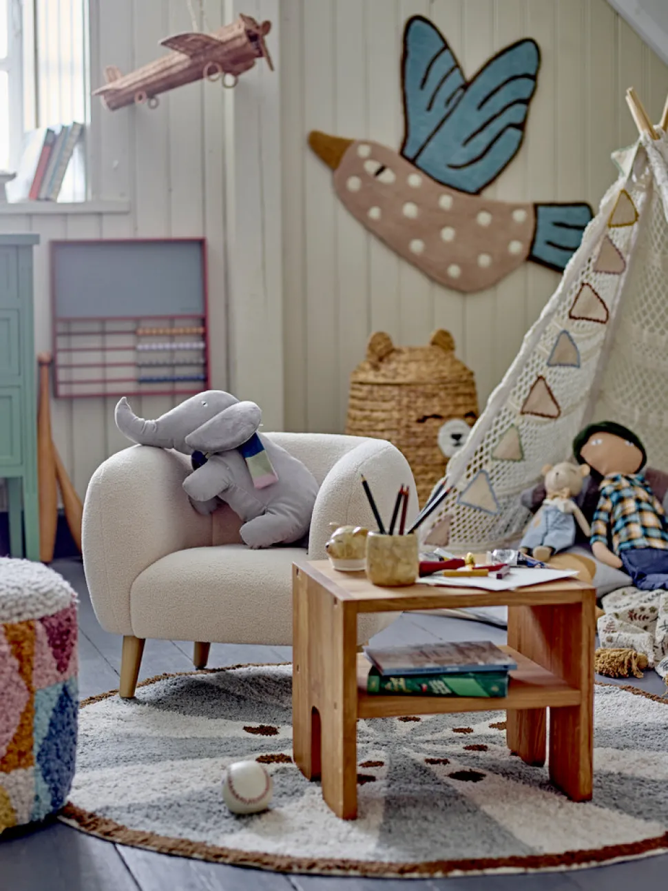 Cade Loungestol, Hvid, Polyester