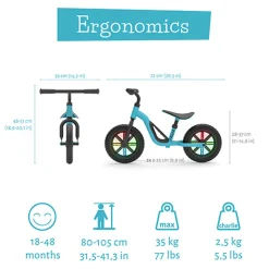 Charlie Glow balancecykel - Sky