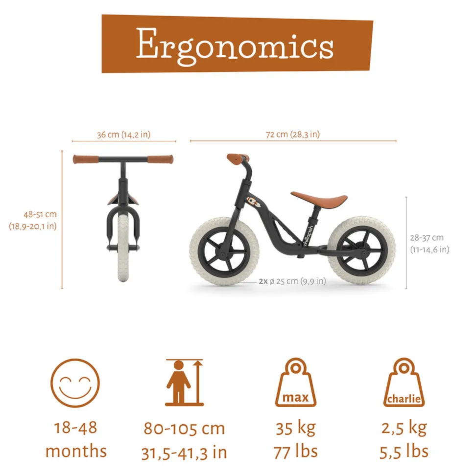 Charlie letvægts-balancecykel black