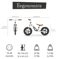 Charlie letvægts-balancecykel silver
