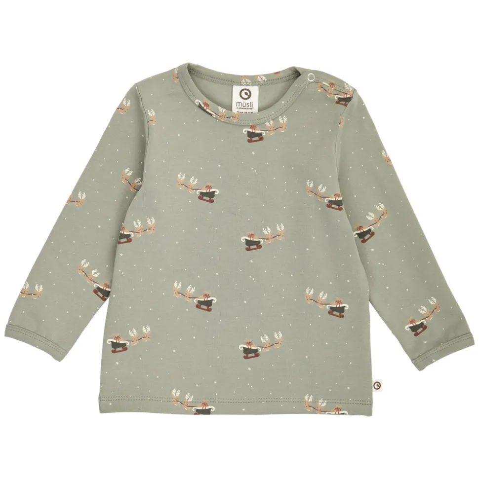 Christmas Bluse - Shadow/Deep green/Balsam cream