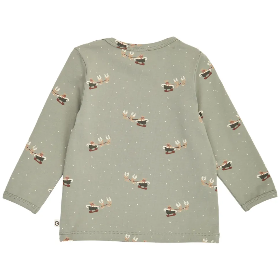 Christmas Bluse - Shadow/Deep green/Balsam cream