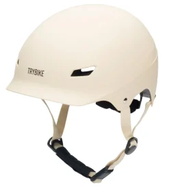 Cykelhjelm med retrolook - cremefarvet S/M