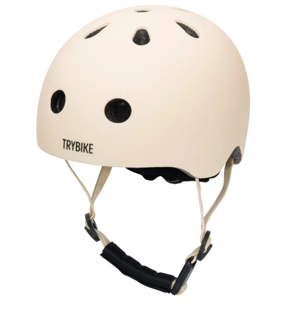 Cykelhjelm med retrolook – cremefarvet XS