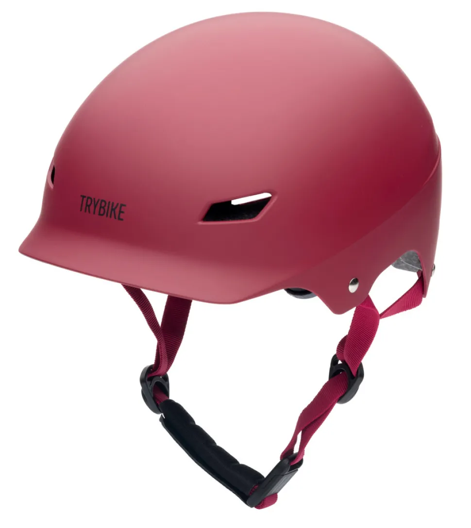 Cykelhjelm med retrolook - vintagerød S/M