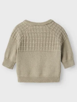 Dajan ls strik cardigan - FOREST FOG