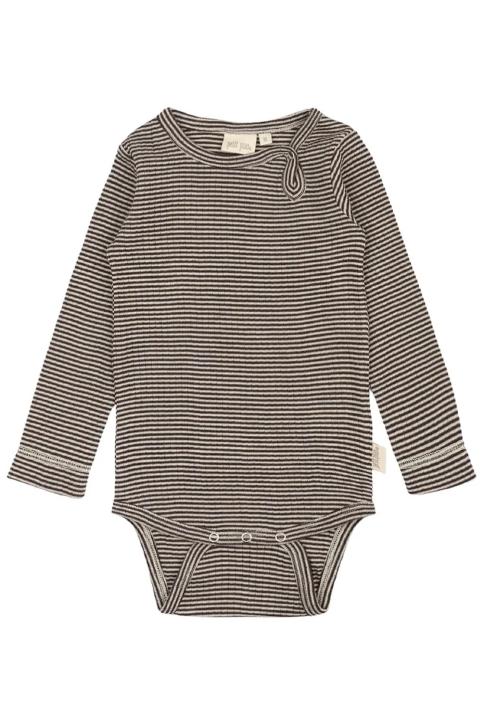 Dante Uld Body Langærmet - Coffee Bean/Dark Off White