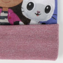 2-Delt Hue og vante sæt - Gabby's Dollhouse - LRØD/LILLA