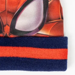 2-Delt Hue og vante sæt - Spiderman - RØD/BLÅ