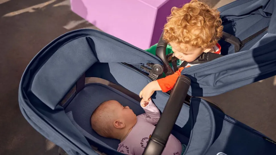 Donkey 5 søskendevogn complete - stormy blue/graphite stel