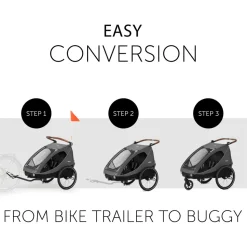 Dryk duo cykelanhænger - melange grey