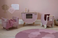 Dukkevogn i træ - blossom pink