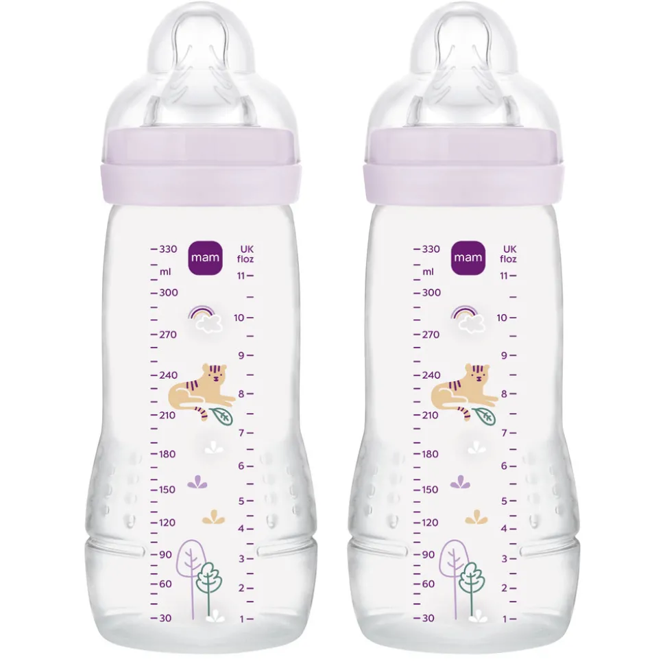 Easy Active Baby Bottle 330ml 2pk Pink