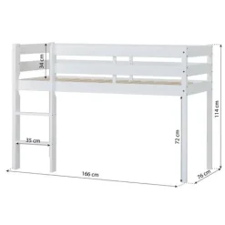 ECO Comfort halvhøj seng med madras - 70x160 cm. - natur