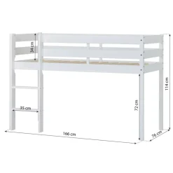 ECO Comfort halvhøj seng 70x160 cm. - hvid