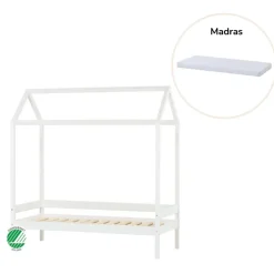 ECO Comfort Husseng med madras - 70x160 cm. - hvid