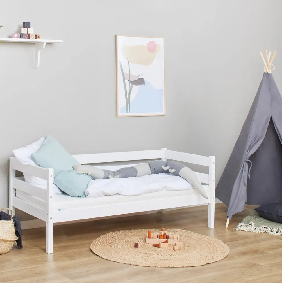 ECO Comfort Juniorseng hvid, med sengehest og skuffesæt