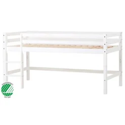 ECO Dream Halvhøj seng (delbar) hvid, med rumdeler og skrivebord