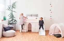 ECO Dream Halvhøj seng 70x160 cm. med Rutsjebane - hvid