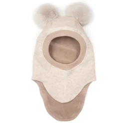 Elefanthue m. Alpaca Pompoms - Sand Melange