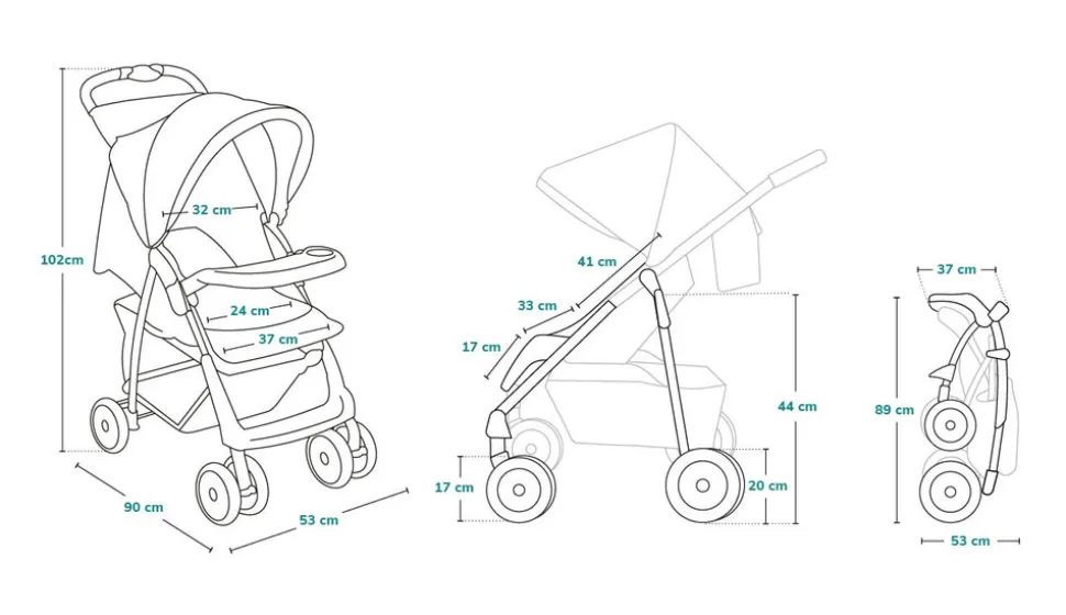 Emma Plus klapvogn - stone