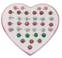 Fingerringe nikkelfri blomster ass.