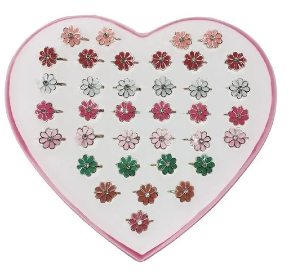 Fingerringe nikkelfri blomster ass.