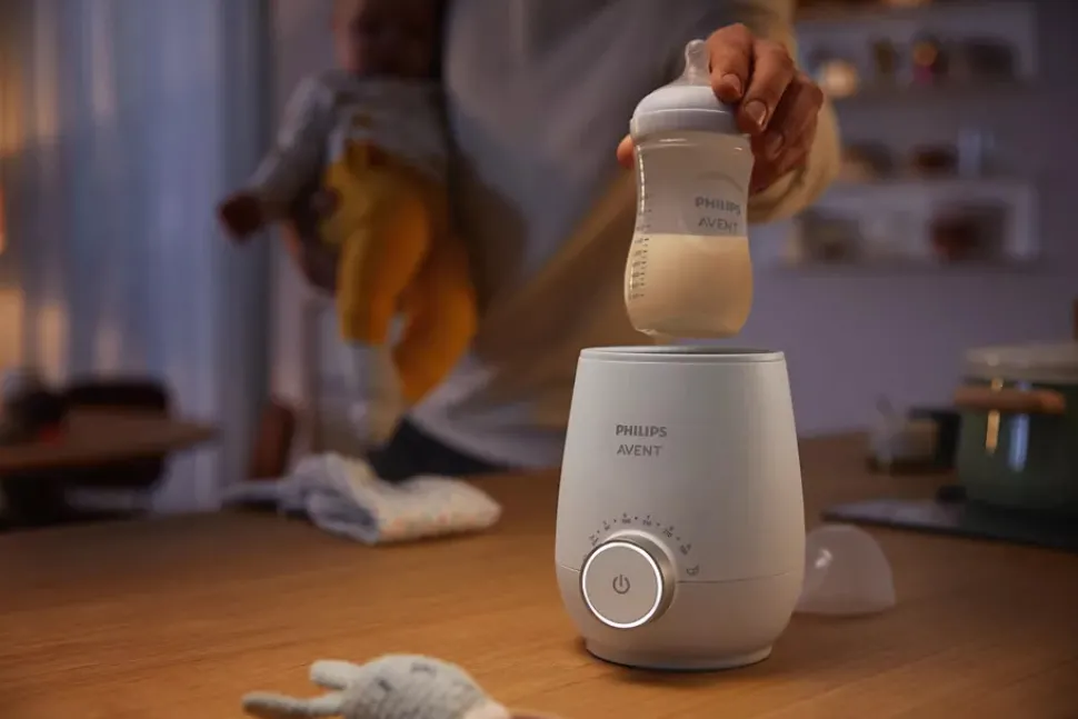 Flaskevarmer, ensartet opvarmning, 3 min.