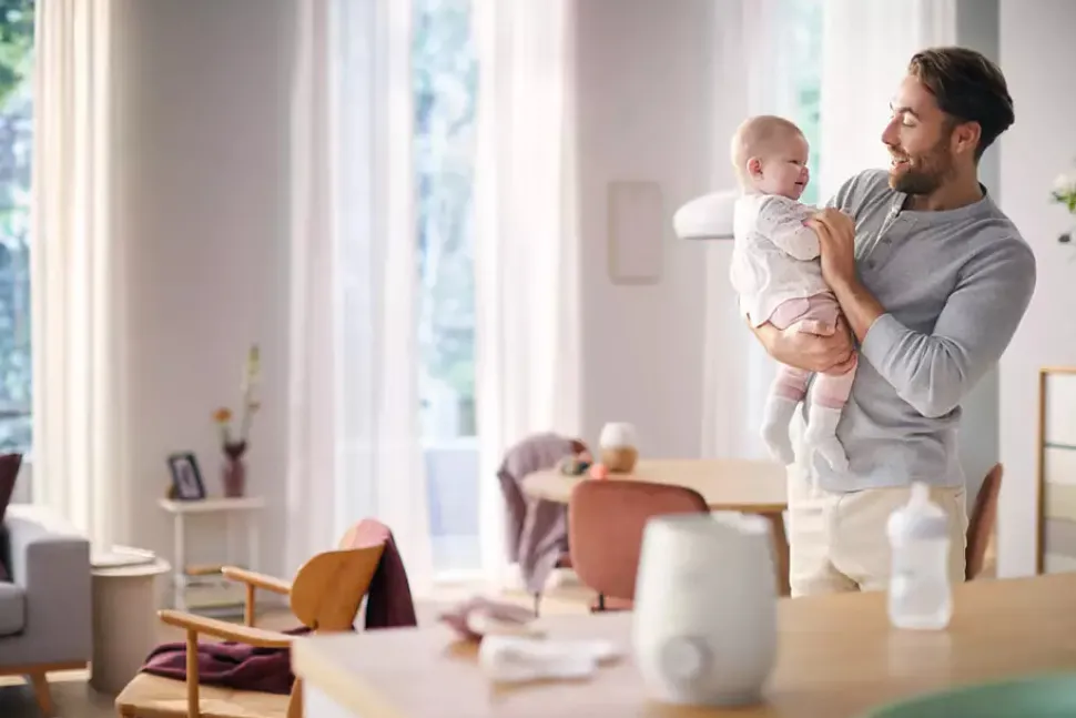 Flaskevarmer, ensartet opvarmning, 3 min.