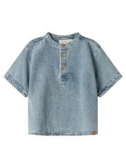 Fundo ss løs dnm skjorte - MEDIUMBLUE