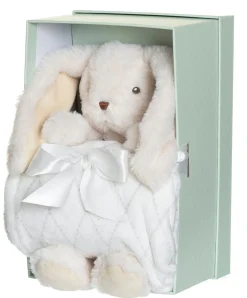 Gaveæske, plysdyr kanin Svea, hvid 30 cm