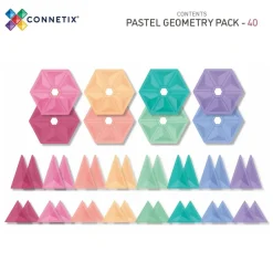 Geometry Pack - magnetsæt 40 dele - pastel