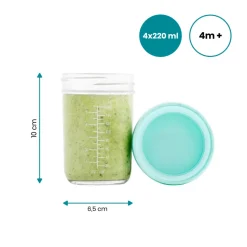 Glas madbøtter - 4x 220ml