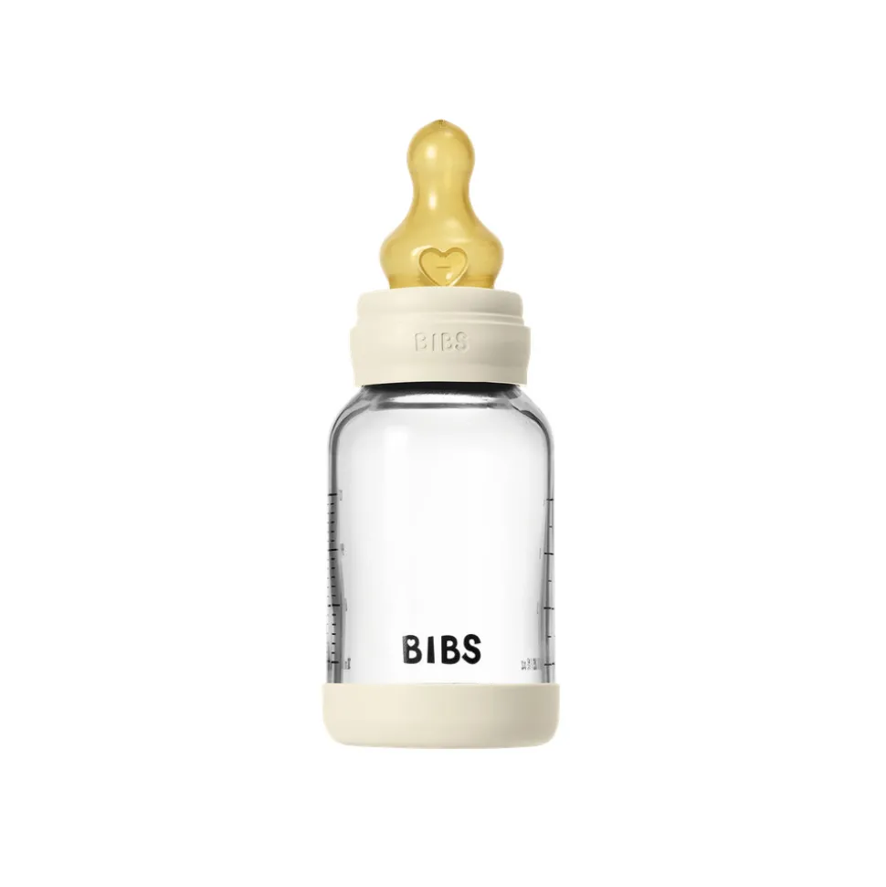 Glass baby bottle latex 120 ml ivory