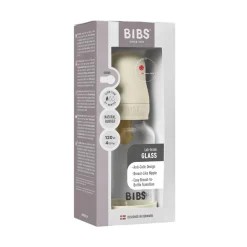 Glass baby bottle latex 120 ml ivory
