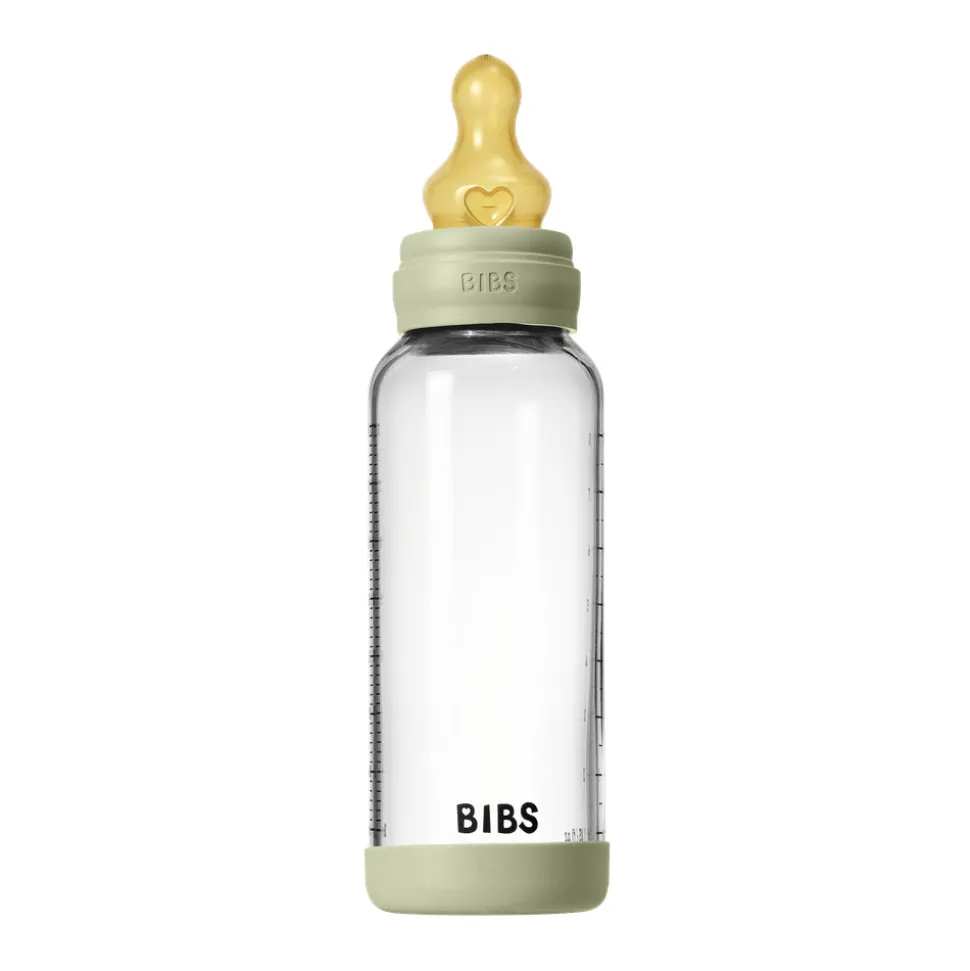 Glass baby bottle latex 240 ml sage