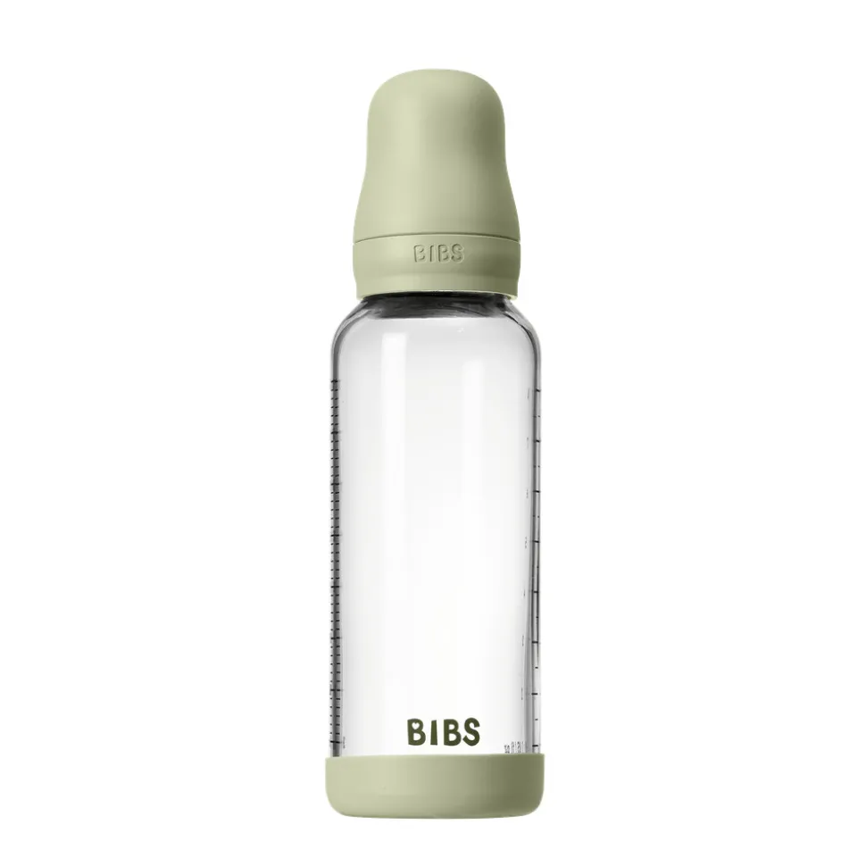 Glass baby bottle latex 240 ml sage
