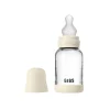 Glass baby bottle silicone 120 ml ivory