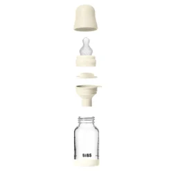 Glass baby bottle silicone 120 ml ivory