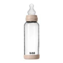 Glass baby bottle silicone 240 ml blush